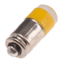 1 pcs - RS PRO Yellow LED Indicator Lamp, 12V dc, Midget Groove Base, 6mm Diameter, 45mcd
