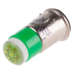 1 pcs - RS PRO Green LED Indicator Lamp, 12V dc, Midget Flange Base, 6mm Diameter, 35mcd