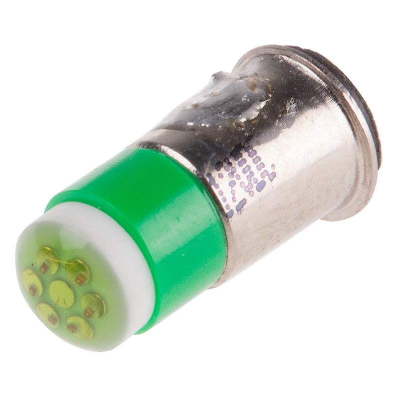 1 pcs - RS PRO Green LED Indicator Lamp, 12V dc, Midget Flange Base, 6mm Diameter, 35mcd