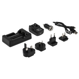 1 pcs - Nightsearcher UV365 UV LED Keyring Torch Black - Rechargeable, 153 mm