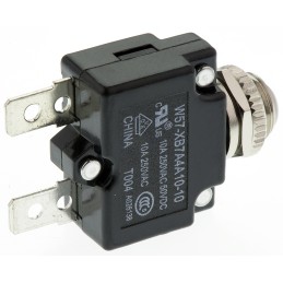 1 pcs - TE Connectivity Thermal Circuit Breaker - W57 Single Pole 250V ac Voltage Rating, 10A Current Rating