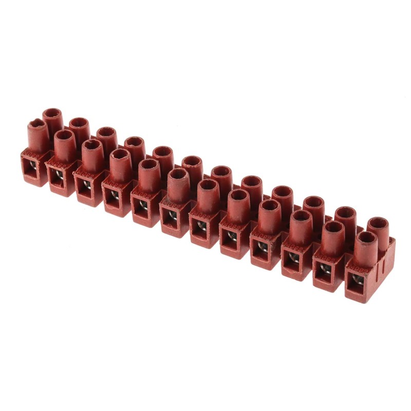 5 pcs - RS PRO Non-Fused Terminal Block, 12-Way, 24A, 2.5 mm² Wire, Screw Down Termination