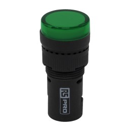 1 pcs - RS PRO, Panel Mount Green LED Pilot Light, 16mm Cutout, IP40, 12V ac/dc