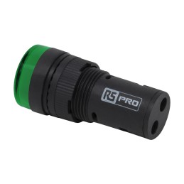 1 pcs - RS PRO, Panel Mount Green LED Pilot Light, 16mm Cutout, IP40, 12V ac/dc