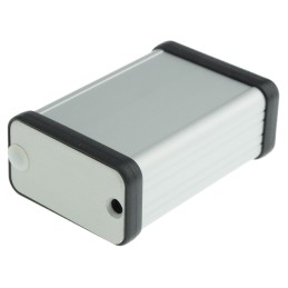 1 pcs - Hammond 1455 Series Silver Aluminium Enclosure, IP54, Black Lid, 60 x 42.5 x 25.12mm