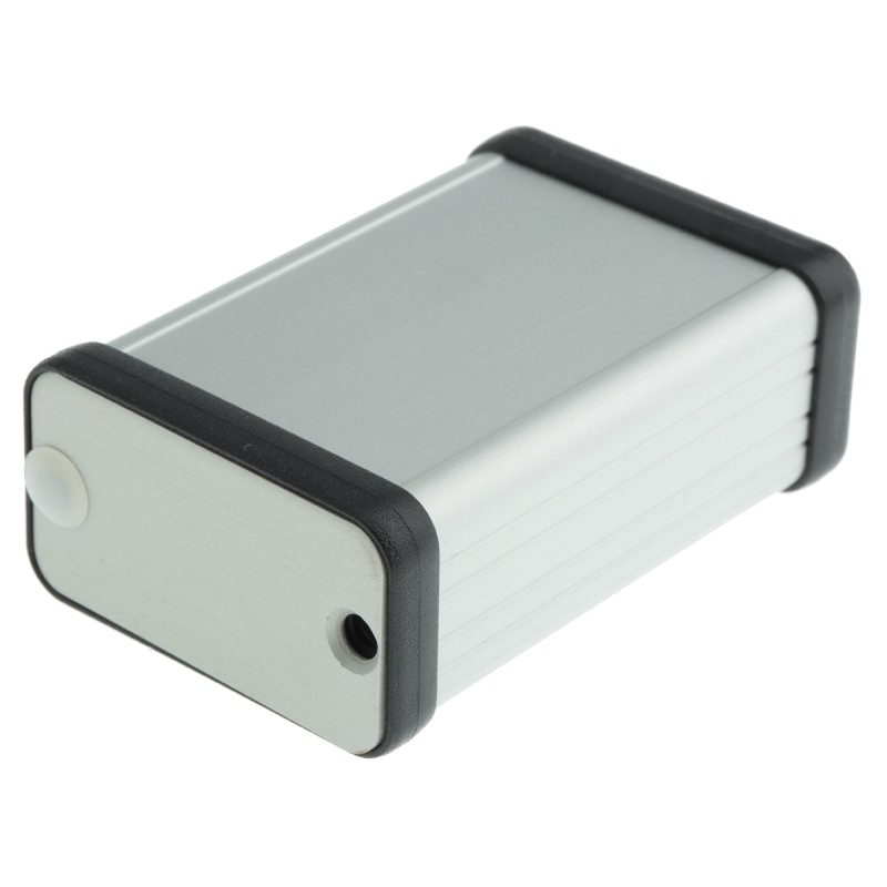1 pcs - Hammond 1455 Series Silver Aluminium Enclosure, IP54, Black Lid, 60 x 42.5 x 25.12mm