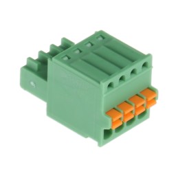 5 pcs - Phoenix Contact 2.5mm Pitch 4 Way Pluggable Terminal Block, Plug, Cable Mount, Spring Cage Termination