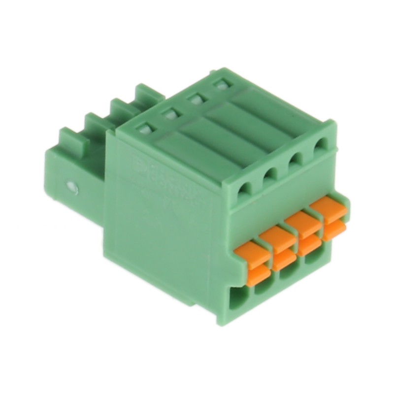 5 pcs - Phoenix Contact 2.5mm Pitch 4 Way Pluggable Terminal Block, Plug, Cable Mount, Spring Cage Termination