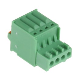 5 pcs - Phoenix Contact 2.5mm Pitch 4 Way Pluggable Terminal Block, Plug, Cable Mount, Spring Cage Termination
