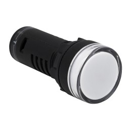 1 pcs - RS PRO, Panel Mount White LED Pilot Light, 22mm Cutout, IP65, Round, 230V ac