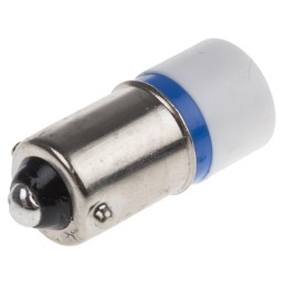 1 pcs - RS PRO Blue LED Indicator Lamp, 28V dc, BA9s Base, 10mm Diameter, 490mcd