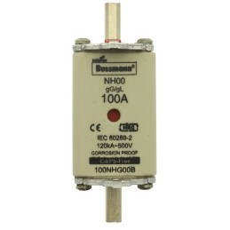 1 pcs - Eaton 100A Centred Tag Fuse, NH00, 500V ac