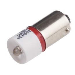 1 pcs - RS PRO Red LED Indicator Lamp, 12V ac/dc, BA9s Base, 10mm Diameter, 1750mcd