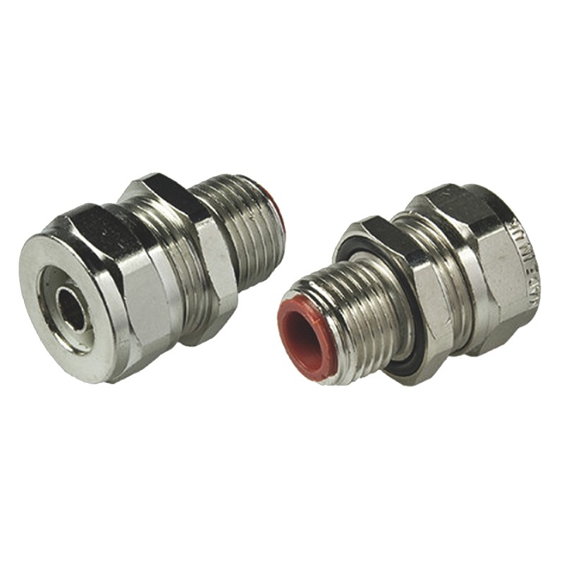 10 pcs - Adaptaflex Straight, Conduit Fitting, 16mm Nominal Size, M16, Brass, Metallic