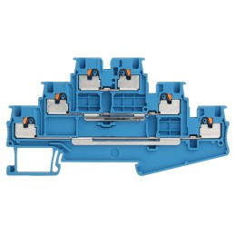 5 pcs - Phoenix Contact PT 1.5/S-3L BU Series Blue Multi Level Terminal Block, 0.14 - 1.5mm², Triple-Level, Push In