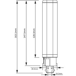 1 pcs - Philips G24q-3 PL LED Lamp 9 W, 4000K, White, Linear shape