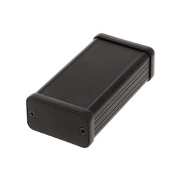 1 pcs - Hammond 1455 Series Black Aluminium Enclosure, IP54, Black Lid, 80 x 45 x 25.1mm
