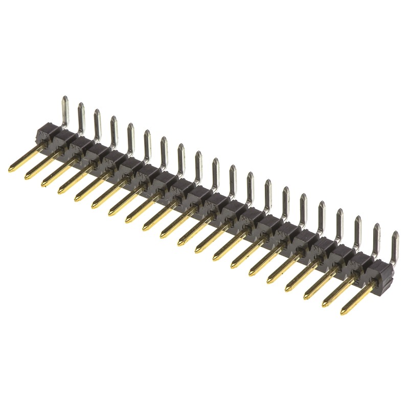 5 pcs - Molex C-Grid III Series Right Angle Through Hole Pin Header, 20 Contact(s), 2.54mm Pitch, 1 Row(s), Unshrouded