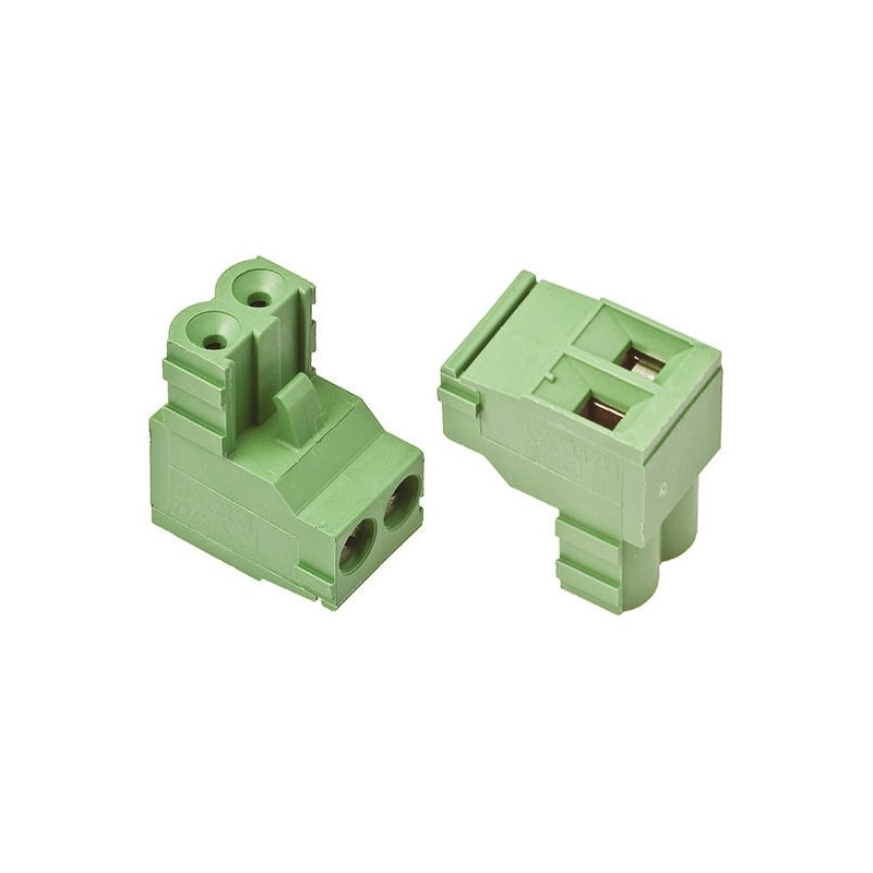 5 pcs - TE Connectivity 5mm Pitch 2 Way Right Angle Pluggable Terminal Block, Plug, Cable Mount, Screw Termination