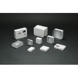 1 pcs - Takachi Electric Industrial SPCP Series Grey, White Polycarbonate Enclosure, IP65, Off-White Lid, 75 x 125 x 75mm