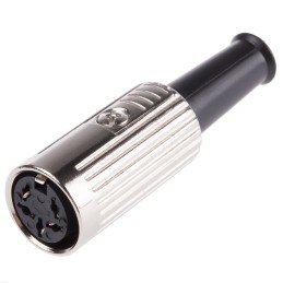 5 pcs - RS PRO 5 Pole Din Socket, 4A, 100 V ac, Push Lock, Female, Cable Mount