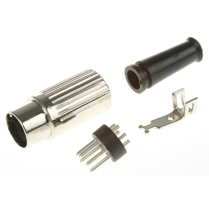 5 pcs - RS PRO 5 Pole Din Plug, 1A, 100 V ac, Male, Cable Mount