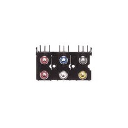 1 pcs : RCJ-61463522 - RCA Phono Connectors RCA jack, 6P, 2 x 3, rt, through hole, BE/GR/RD/YL/WH/BK
