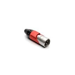 1 pcs : AX3M2M - XLR Connectors 3 pole Pin Male Plug AX XLR Audio Cable Conn Satin Nickel w/ Red Marking Sleeve