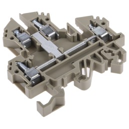 5 pcs - RS PRO Brown DIN Rail Terminal Block, 0.2 - 4mm², Double-Level, Screw Termination