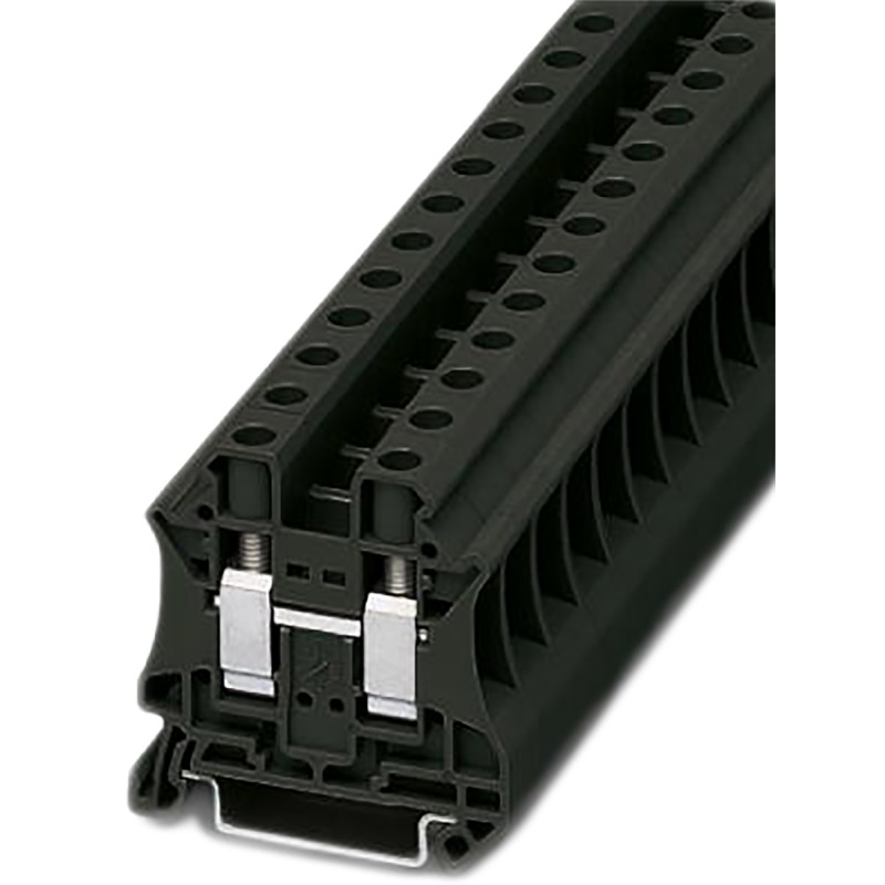 5 pcs - Phoenix Contact UT 10 BK Series Black Feed Through Terminal Block, Single-Level, Screw Termination