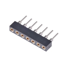 5 pcs - 7 Way Preci-Dip Straight Through Hole 2mm SIL Socket, Solder, 3A 100 V ac, 150 V dc