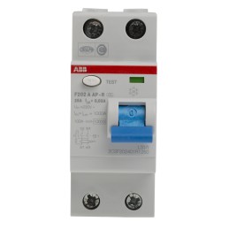 1 pcs - ABB F200 RCCB, 25A, 2 Pole, 30mA, Type A, 230/400V ac