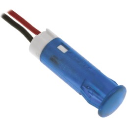 1 pcs - Apem Blue Panel Mount Indicator, 24V dc, 6mm Mounting Hole Size, Lead Wires Termination