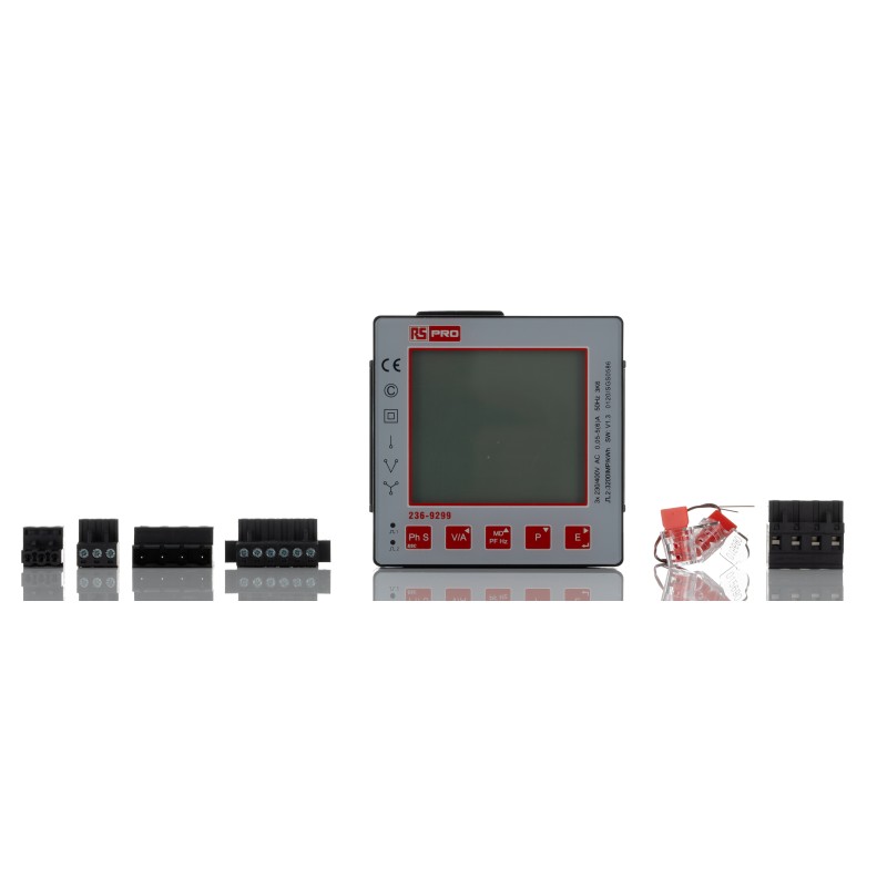 1 pcs - RS PRO 1, 3 Phase Backlit Energy Meter, Type Energy Meter