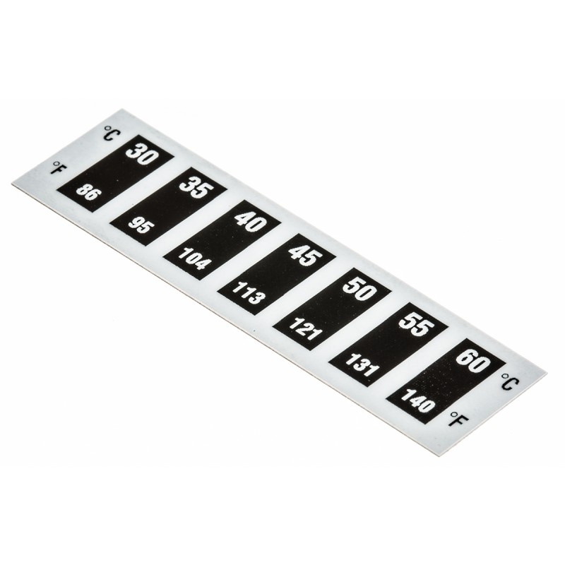 10 pcs - RS PRO Temperature Sensitive Label, 30°C to 60°C, 7 Levels