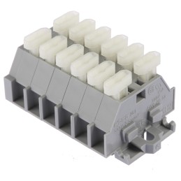 5 pcs - Wago 261 Series Grey Terminal Strip, 2.5mm², Single-Level, Cage Clamp Termination