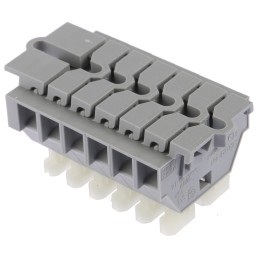 5 pcs - Wago 261 Series Grey Terminal Strip, 2.5mm², Single-Level, Cage Clamp Termination