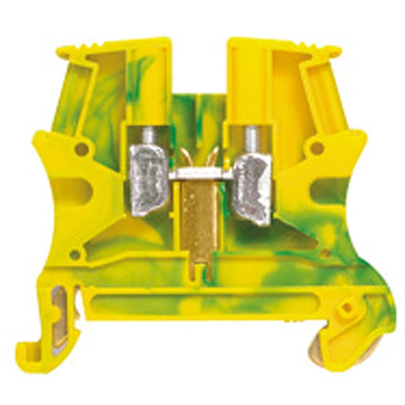 5 pcs - Legrand Viking 3 Series Green/Yellow Earth Terminal Block, 2.5mm², Single-Level, Screw Termination