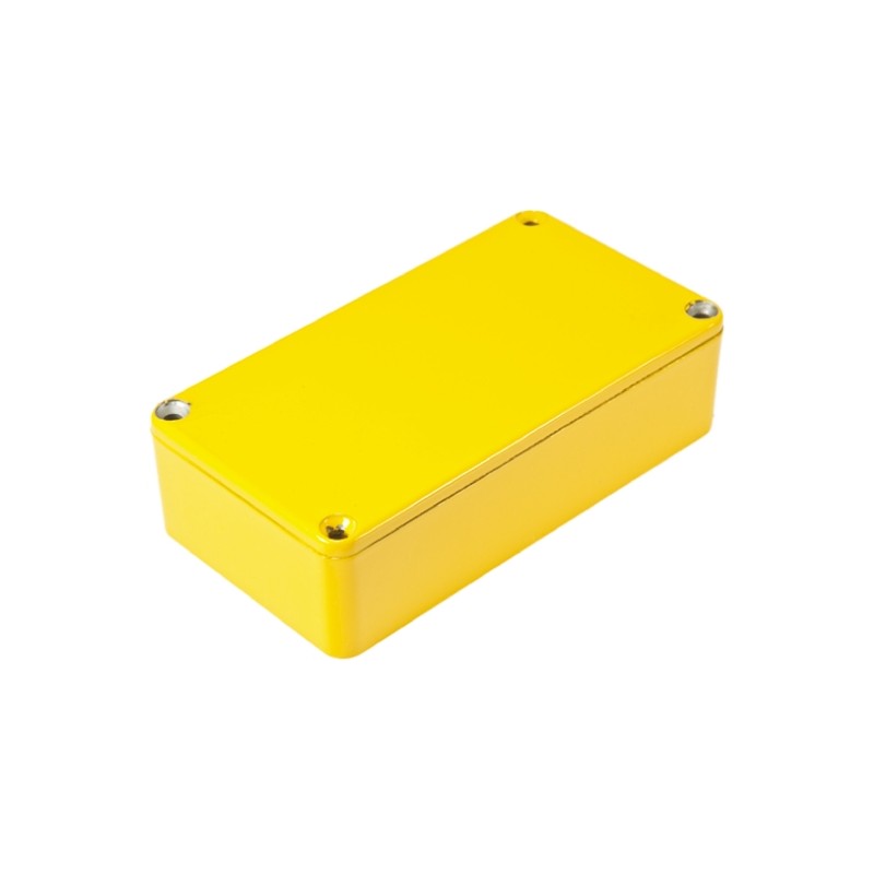 1 pcs - Hammond 1590 Series Yellow Die Cast Aluminium Enclosure, IP54, Yellow Lid, 119.5 x 94 x 34mm