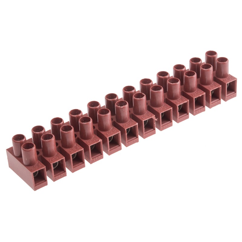 5 pcs - RS PRO Non-Fused Terminal Block, 12-Way, 17.5A, 16 AWG Wire, Screw Termination