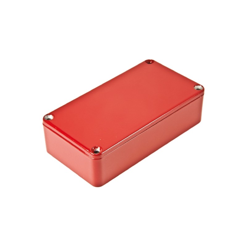 1 pcs - Hammond 1590 Series Red Die Cast Aluminium Enclosure, IP54, Red Lid, 119.5 x 94 x 34mm
