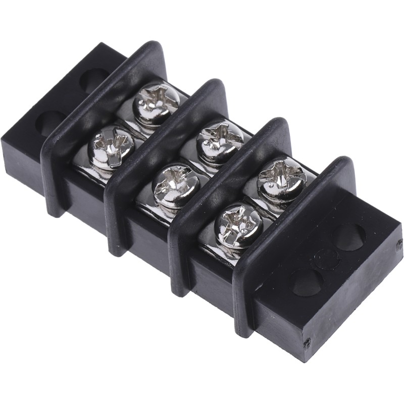 5 pcs - RS PRO Non-Fused Terminal Block, 3-Way, 20A, 12 AWG Wire, Screw Termination