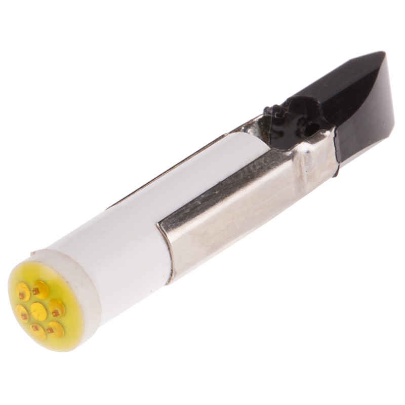 1 pcs - RS PRO Yellow LED Indicator Lamp, 12V dc, Telephone Slide Base, 5.5mm Diameter, 63mcd
