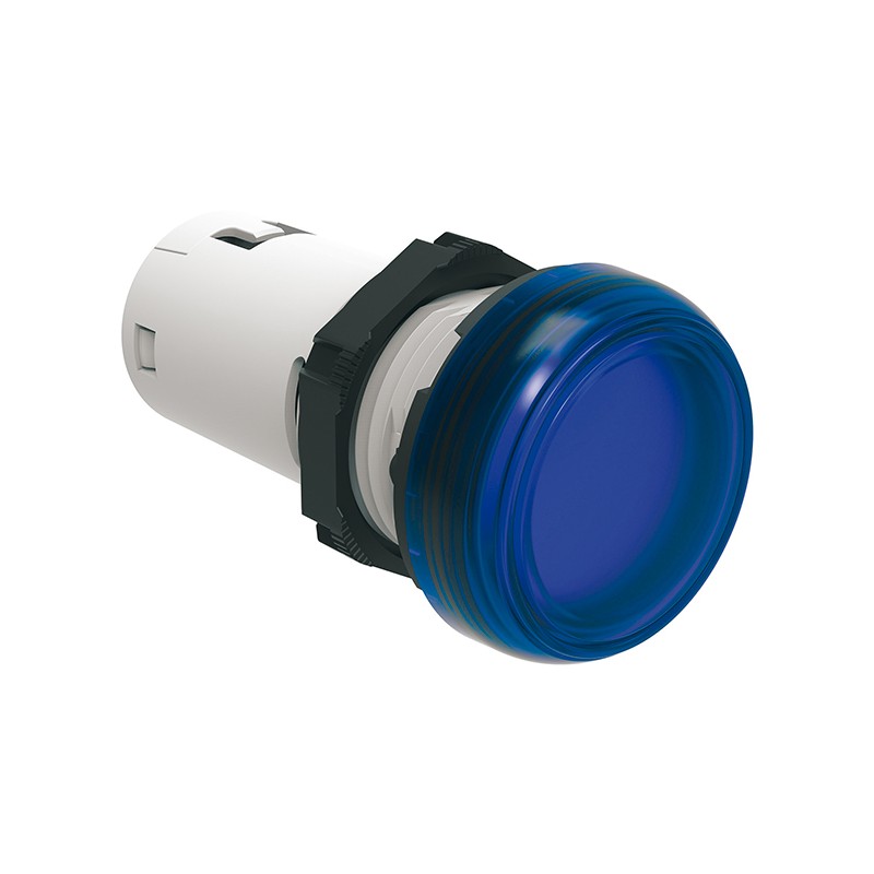 1 pcs - Lovato, LPML, Panel Mount Blue LED Pilot Light, 22mm Cutout, IP66, IP67, IP69K, Round, 12V