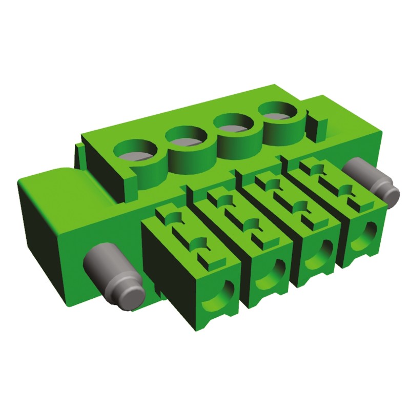 150 pcs - TE Connectivity 3.81mm Pitch 4 Way Pluggable Terminal Block, Plug, Panel Mount, Solder Termination