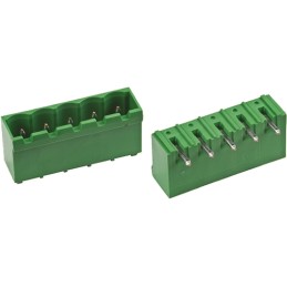 150 pcs - TE Connectivity 5.08mm Pitch 5 Way Right Angle Pluggable Terminal Block, Header, Through Hole, Solder Termination