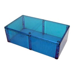 1 pcs - Hammond 1591 Series Transparent Blue Polycarbonate Enclosure, IP54, Transparent Blue Lid, 191 x 110 x 57mm