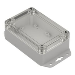 1 pcs - RS PRO Light Grey Polycarbonate Enclosure, IP65, Transparent Lid, 121.4 x 81.6 x 45.2mm