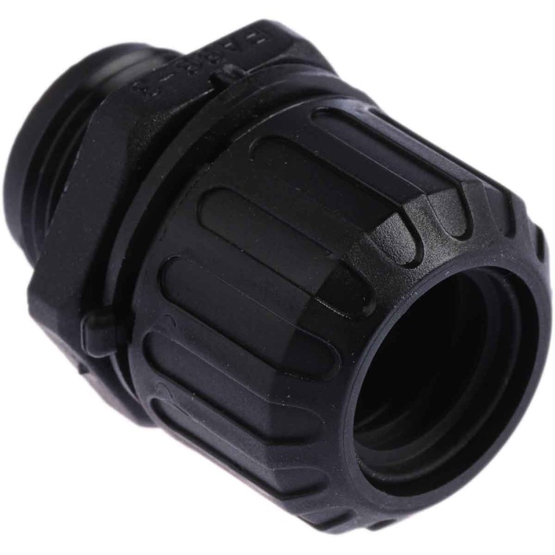 5 pcs - Adaptaflex Straight, Conduit Fitting, 16mm Nominal Size, PG11, Nylon 66, Black