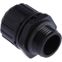 5 pcs - Adaptaflex Straight, Conduit Fitting, 16mm Nominal Size, PG11, Nylon 66, Black